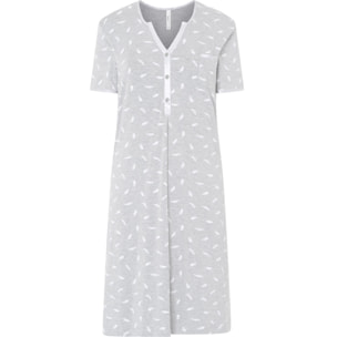 Camisón corto mujer plumas manga corta ligero