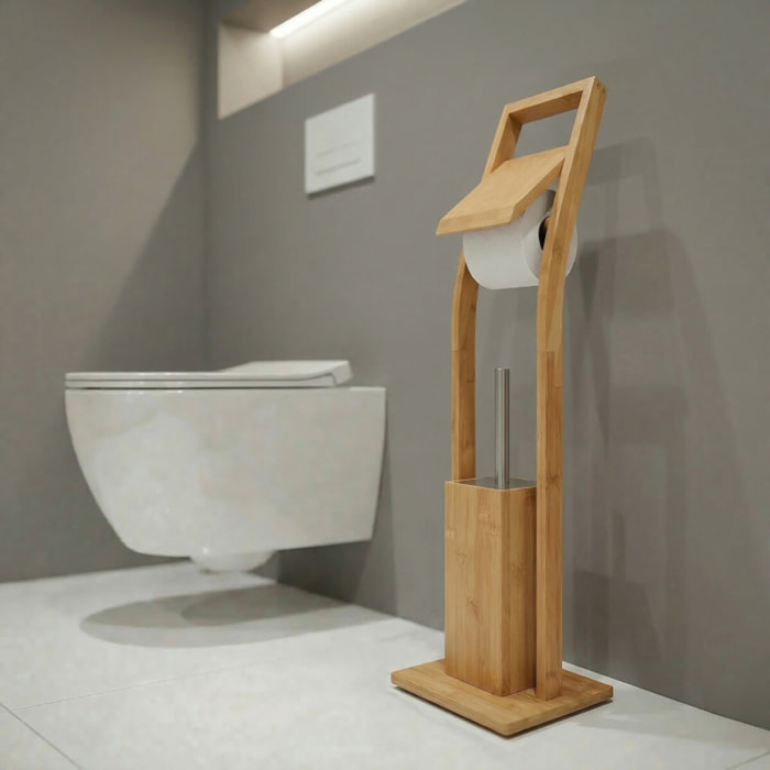 Combiné Incliné Wc Bambou & Inox MSV