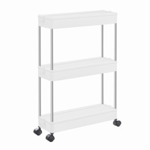 Carrello salvaspazio Slim con 3 ripiani e ruote
