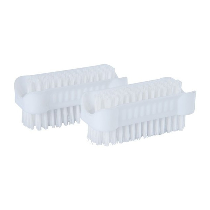 MSV Lot de 2 Brosses de nettoyage Blanc