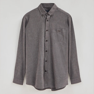 Camisa marrón de corte regular y con logo Polo Club