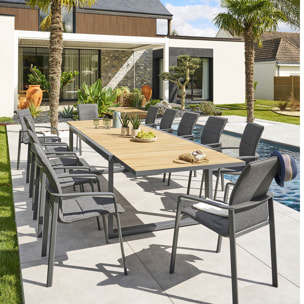 Table de jardin extensible Corvo Acacia & Graphite