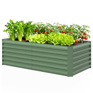 Jardinière surélevée en acier galvanisé fond ouvert vert clair