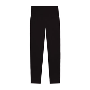 Leggings Seamless 7/8 con Vita Alta e Inserti in Costina