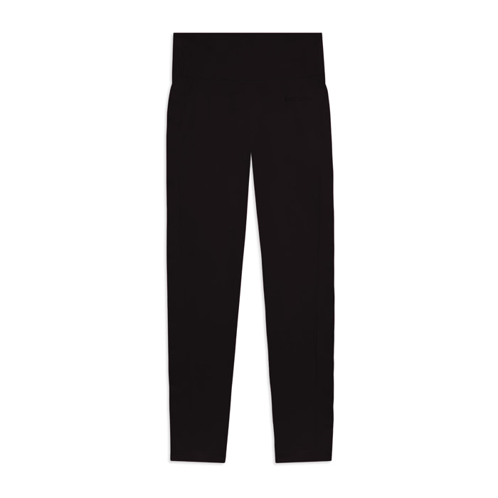 Leggings Seamless 7/8 con Vita Alta e Inserti in Costina
