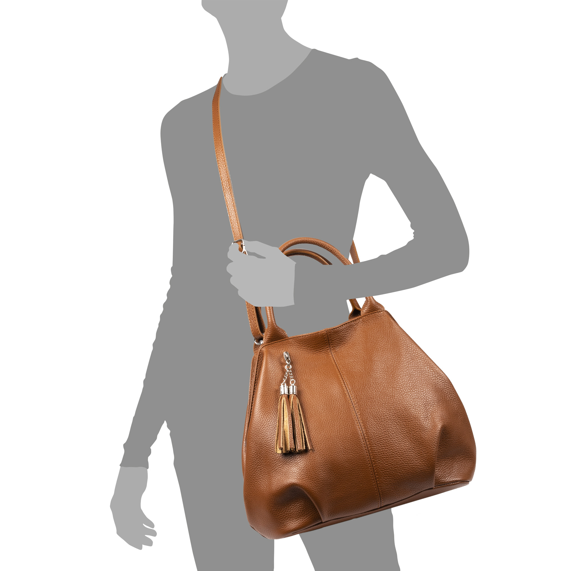 Zenobia Borsa Shopper Donna. Pelle autentica Dollaro