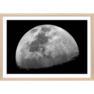 Affiche paysage La lune Affiche + cadre en bois - Chêne