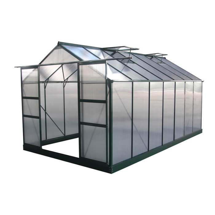 Serre jardin polycarbonate ''Dahlia'' Vert Sapin 13,29 m²