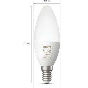 Ampoule LED connectée PHILIPS HUE W&C E14 4W x2