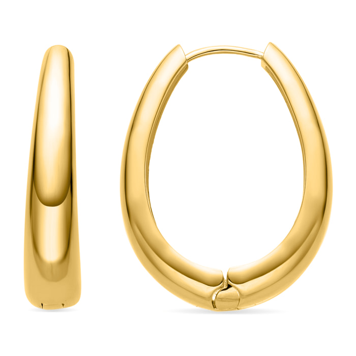 Pendientes de 31mm de diámetro acabado oro 18K