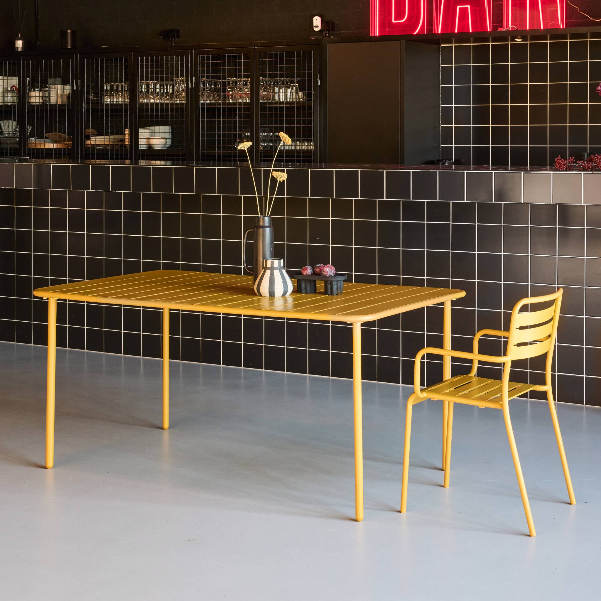 Table de jardin métal 6-8 places AMÉLIA