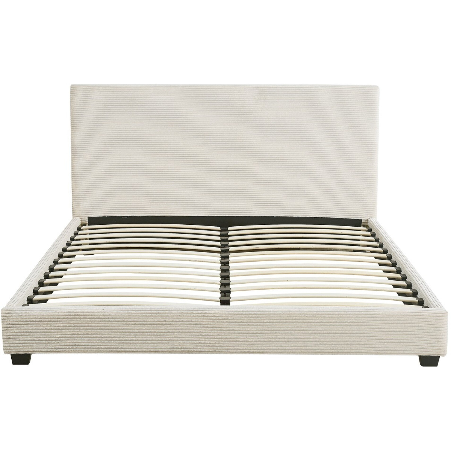 Lit avec tête de lit en velours côtelé - WILLIAM