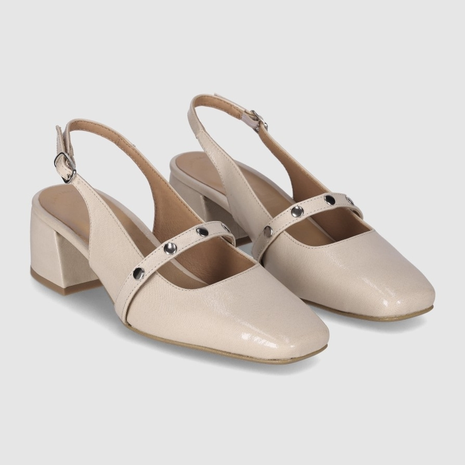 Zapatos - Beig - Tacón: 3 cm