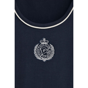 Camiseta azul marino de tirantes con escudo náutico