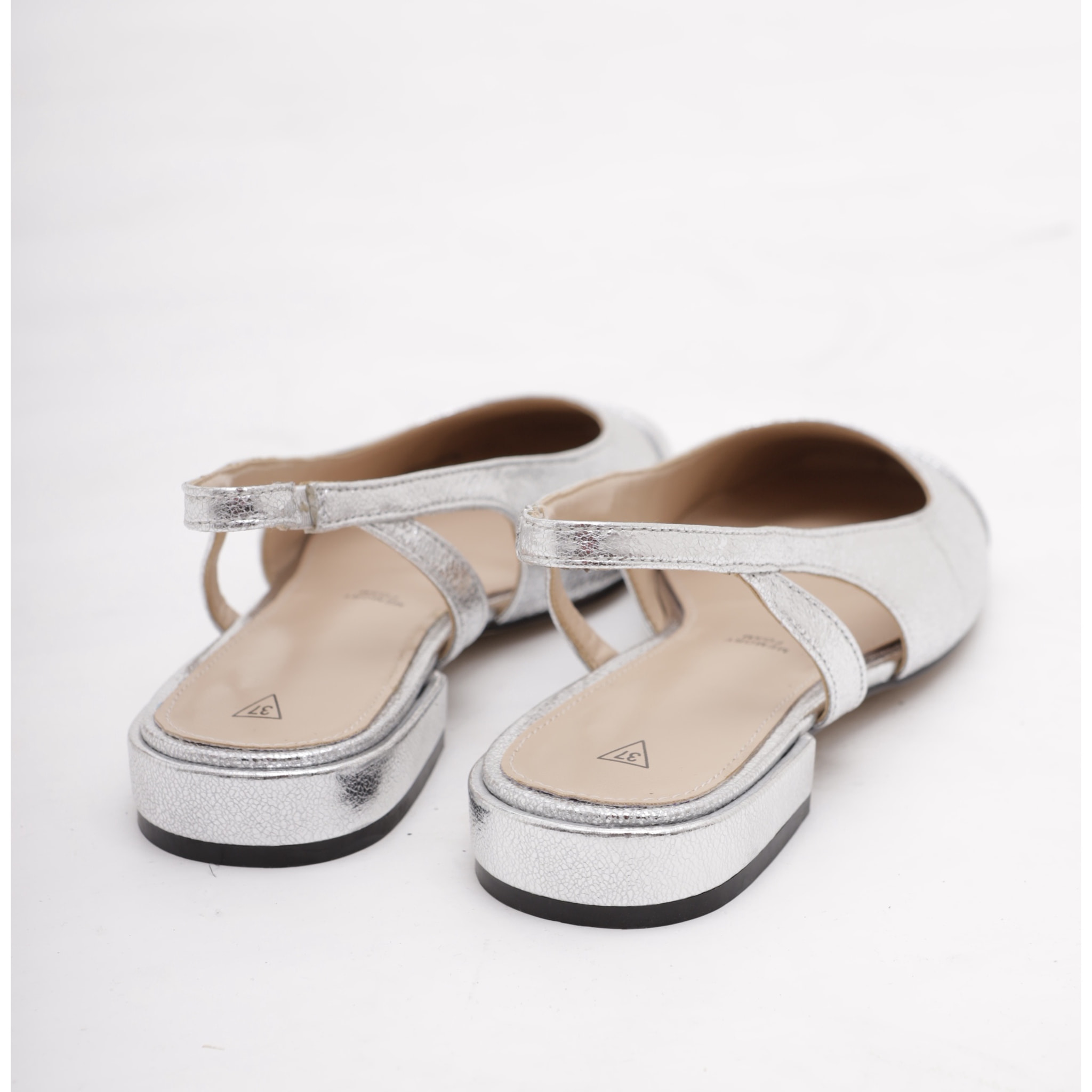 SLINGBACK FLAT PUNTALE ARGENTO