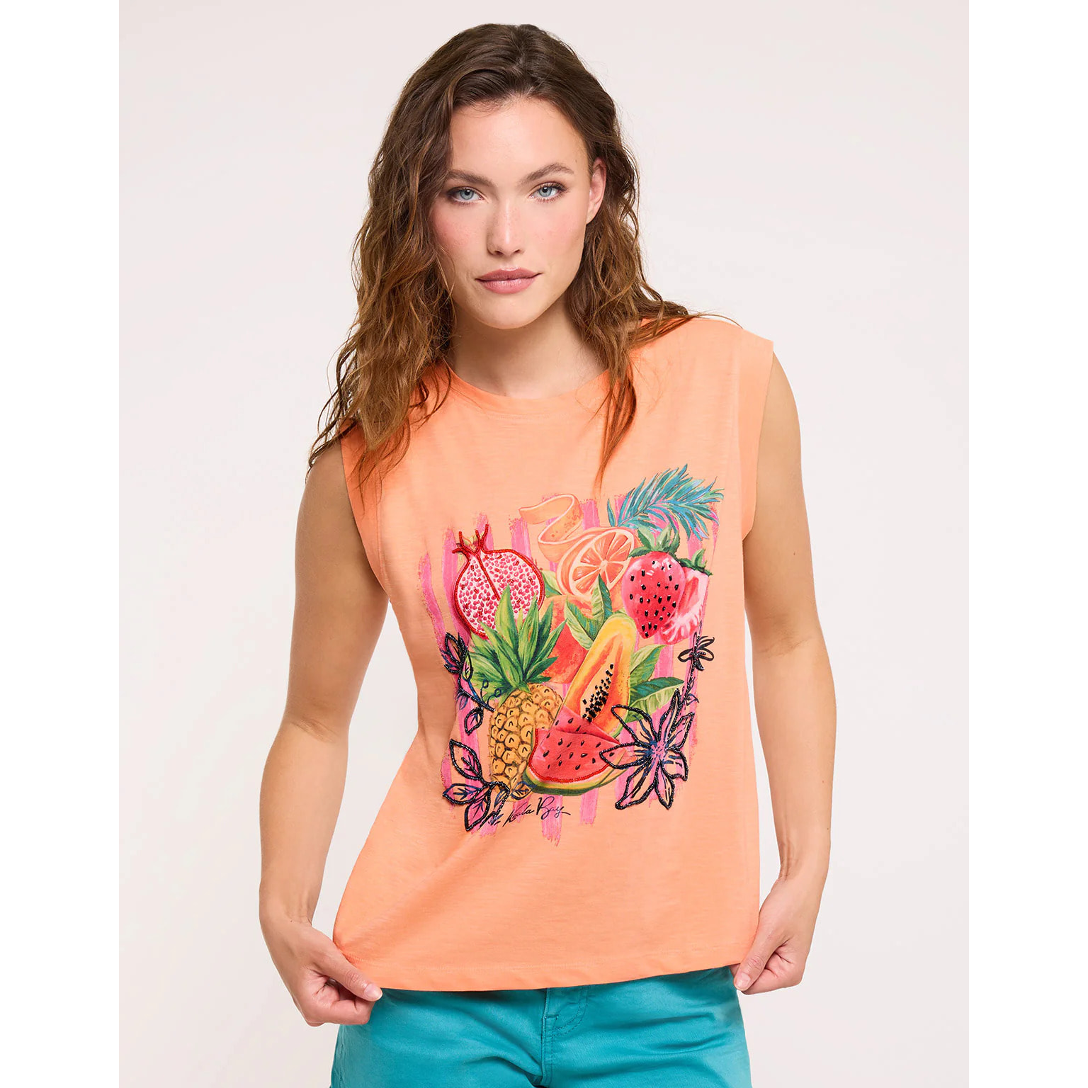 Camiseta Frutas Pedrería Naranja - Kitaya