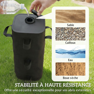 Lot de 4 sacs de lestage pliable tonnelle barnum PVC haute densité noir