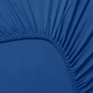 Sábana bajera (90x200+30cm solapa) 100%algodón 180tc color azul marino logo bordado el ganso