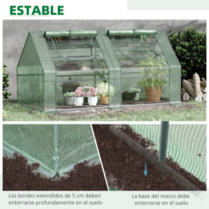 Invernadero Pequeño Invernadero de Exterior con Cubierta Doble Ventanas y Marco de Acero Invernadero para Cultivar Tomates Plantas Flores 180x90x90 cm Verde