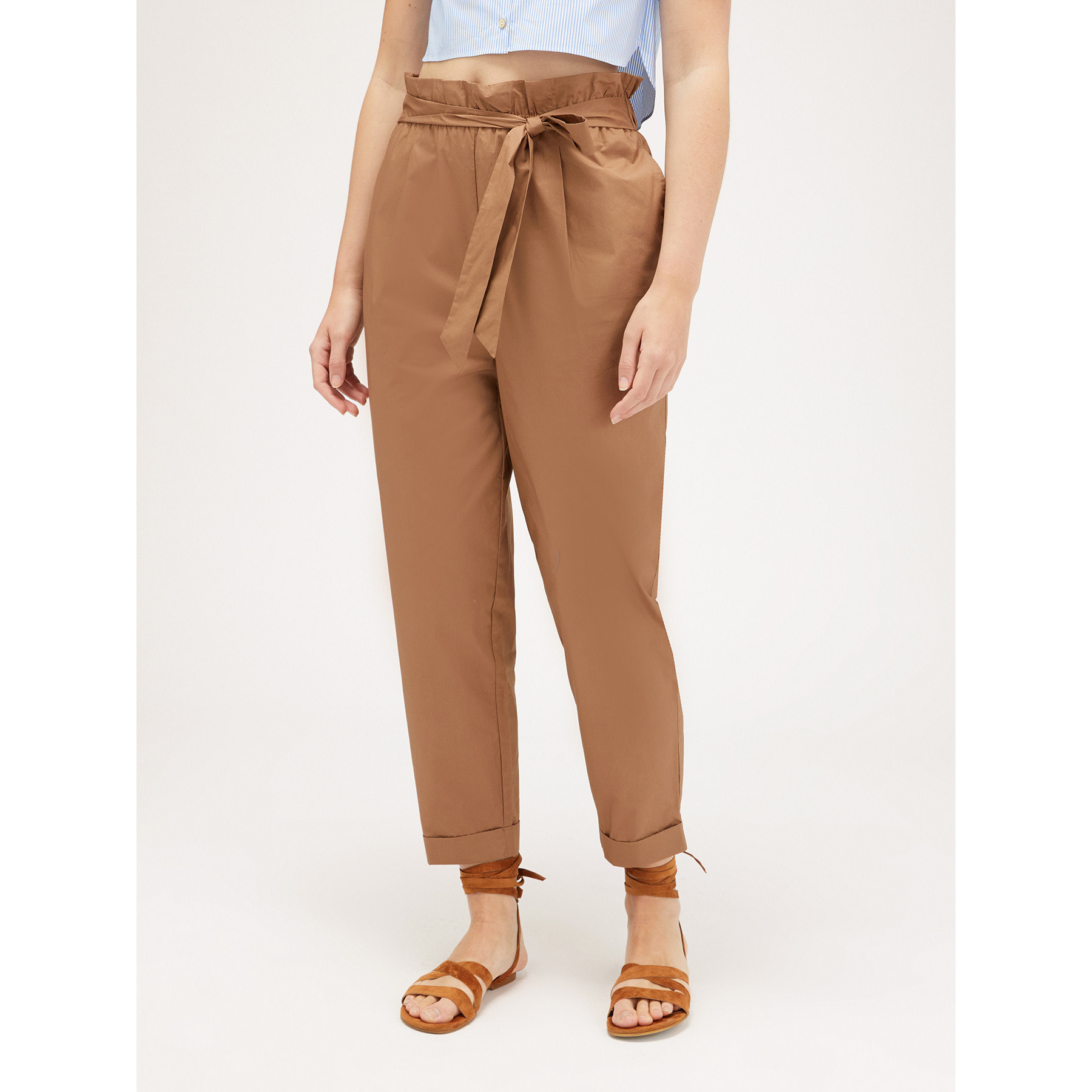 Motivi - Pantaloni carrot con cintura - Marrone