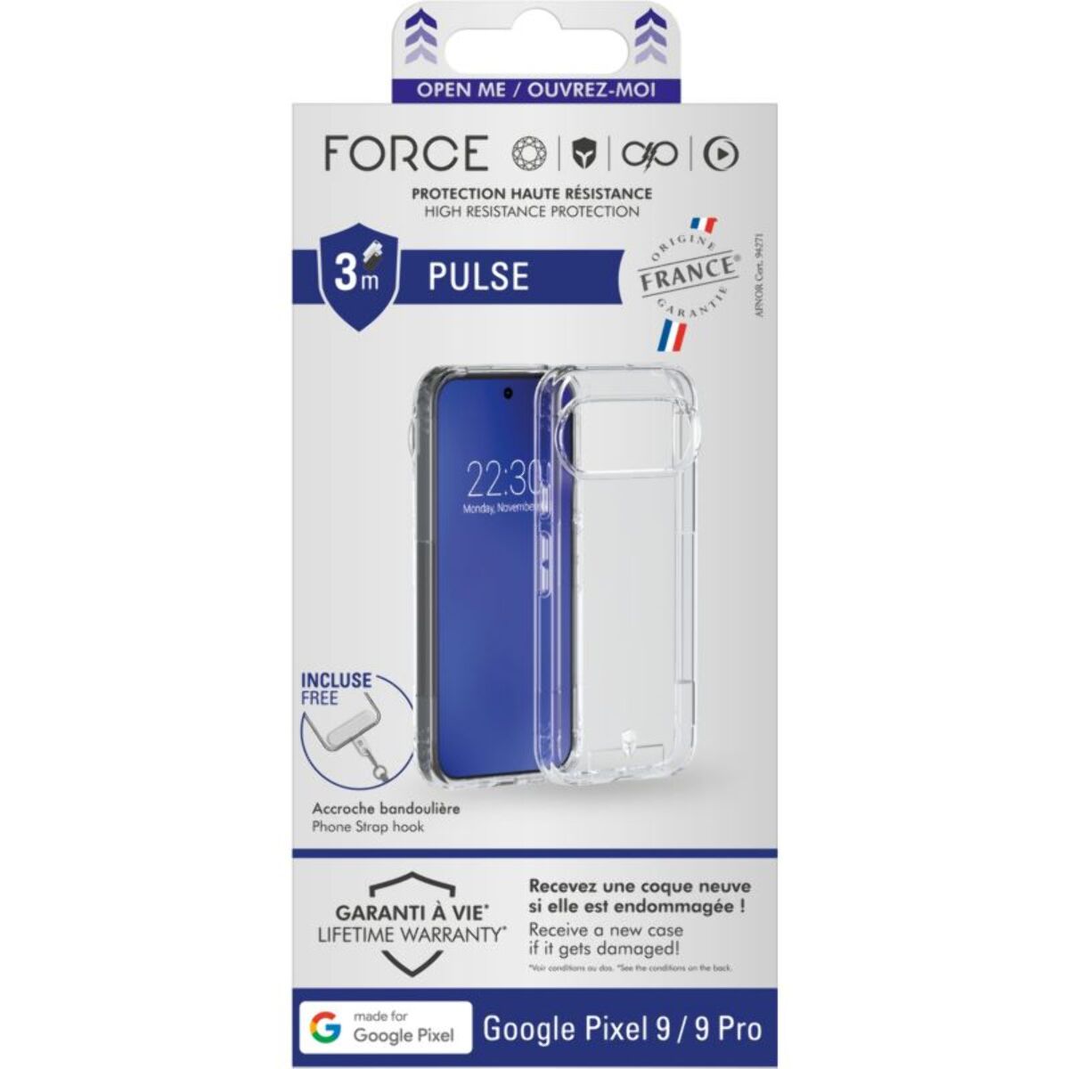 Coque FORCE CASE Google Pixel 9 / 9Pro Pulse Transparente