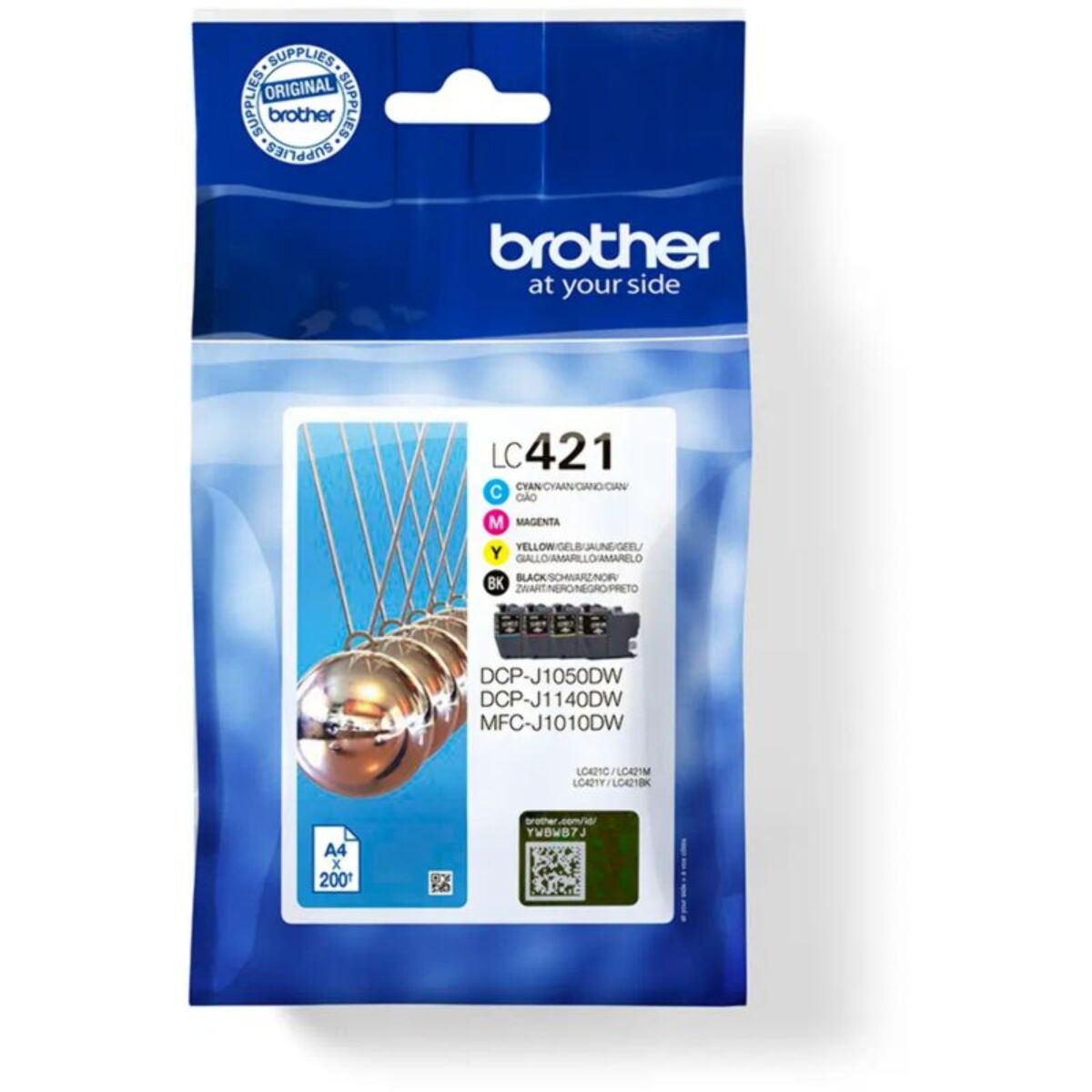 Cartouche d'encre BROTHER Pack Multipack 4 Originales LC421 (Noir + 3 Couleurs) - LC421VAL
