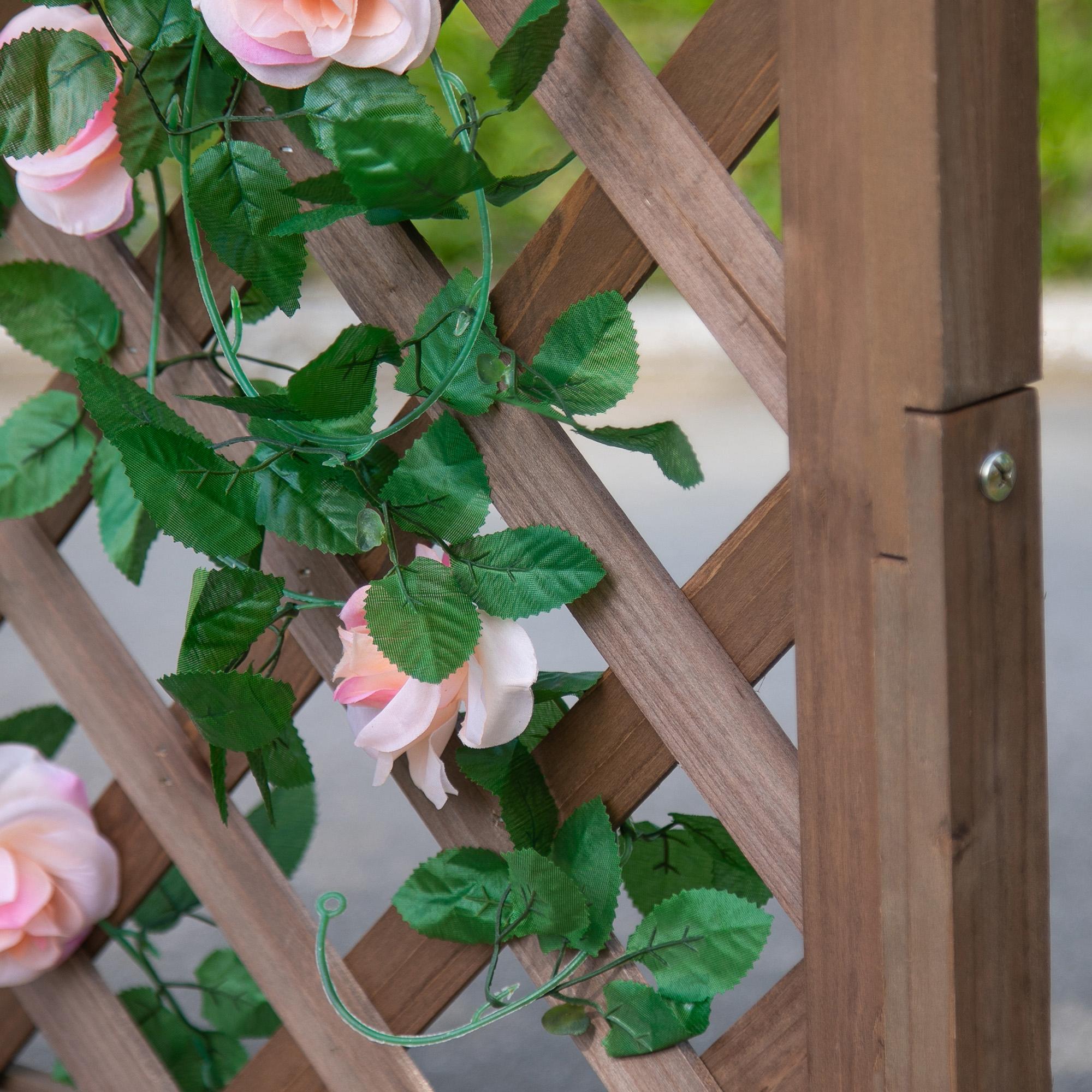 Jardinera con Enrejado de Madera Maciza Plantas Flores Trepaderas al Aire Libre