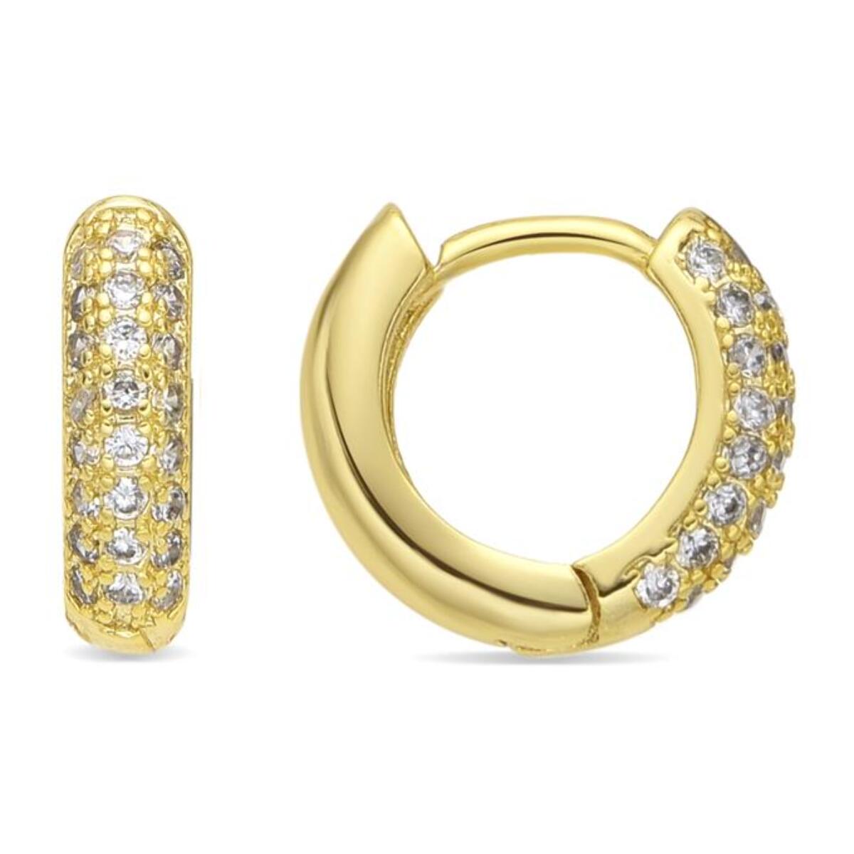 Pendientes acabado oro amarillo de 18k y Circonita Brillante