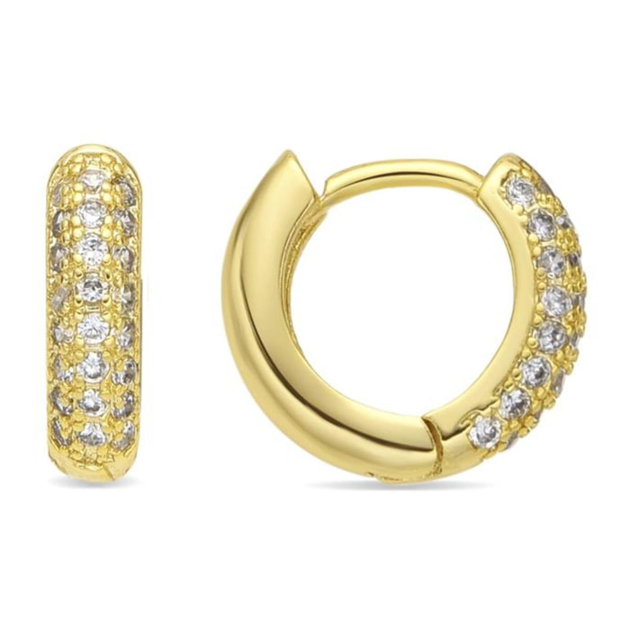 Pendientes acabado oro amarillo de 18k y Circonita Brillante
