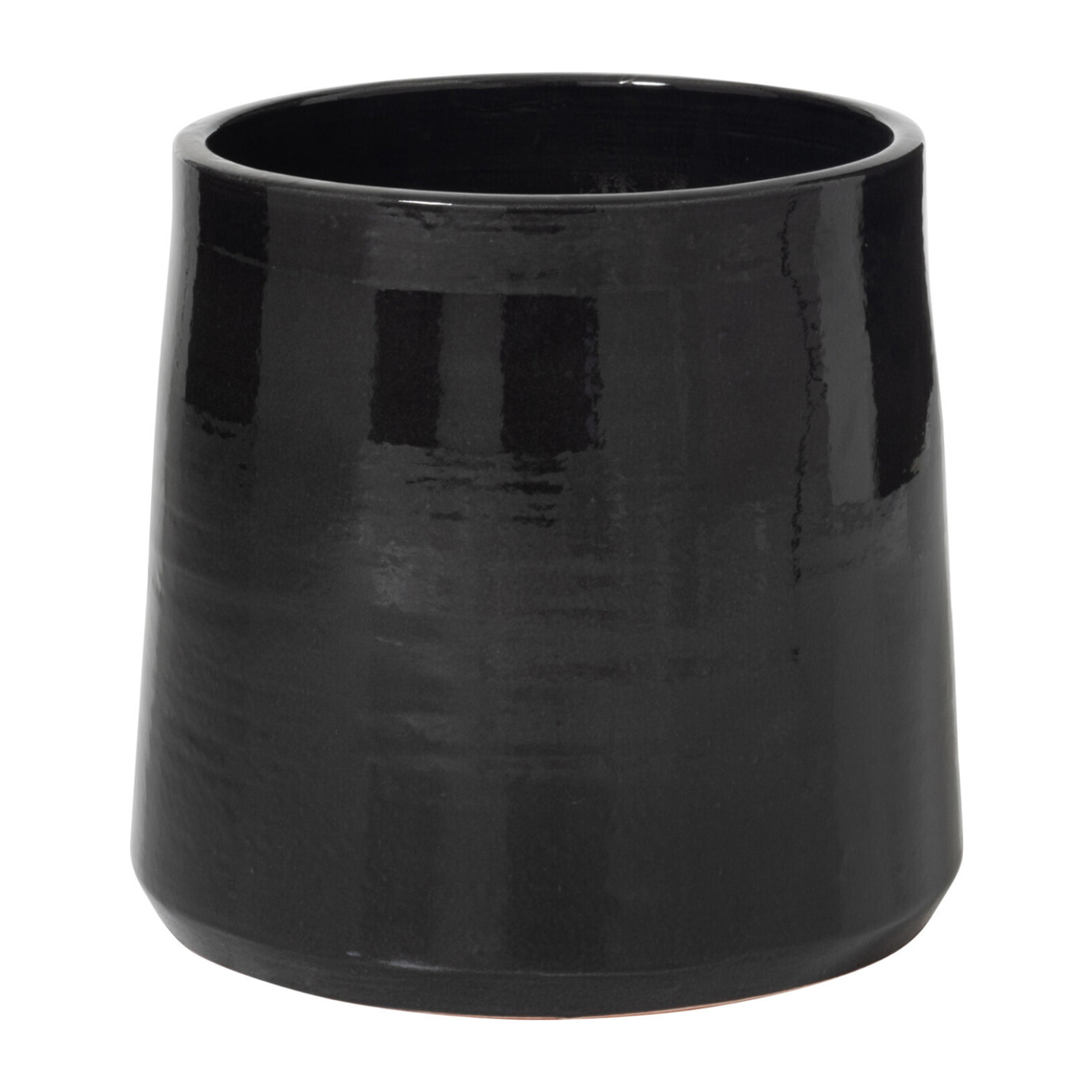 J-Line cache-pot Rond - céramique - noir - large - Ø 28 cm