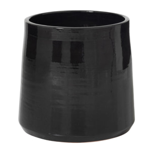 J-Line cache-pot Rond - céramique - noir - large - Ø 28 cm