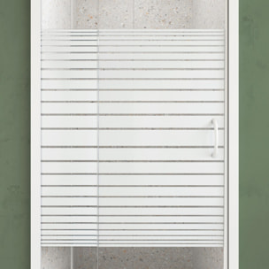 Porte de Douche Extensible de 69 a 80 x 185cm - Profil Blanc - Verre Trempé 4mm - FLEXY