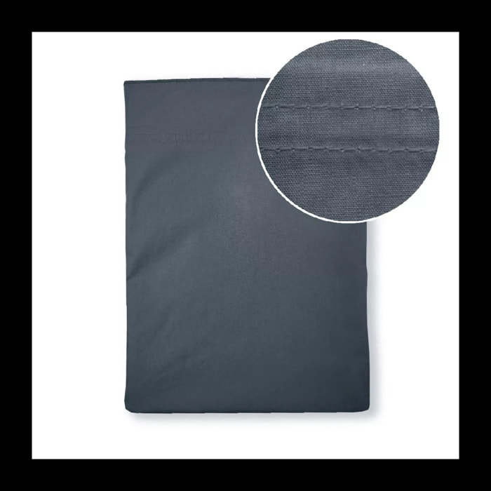 Drap plat percale de coton uni bleu La percale francaise bleu
