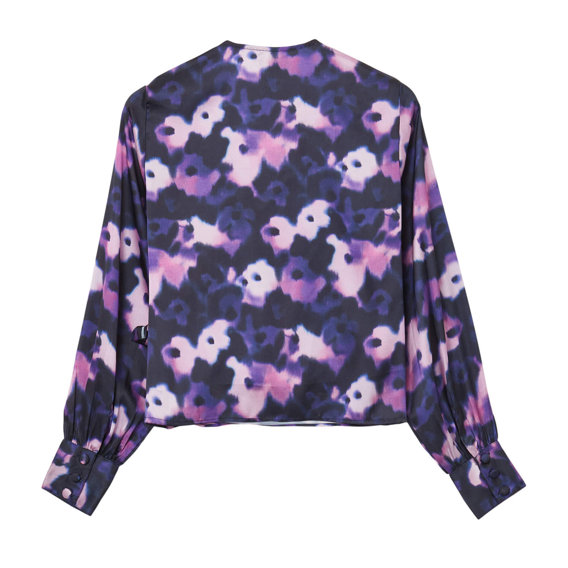 Blusa in simil satin con fusciacca