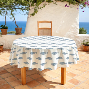 Nappe ronde anti-taches Gyala Bleu