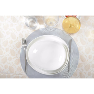 Lot de 6 Assiette à dessert blanche céramique