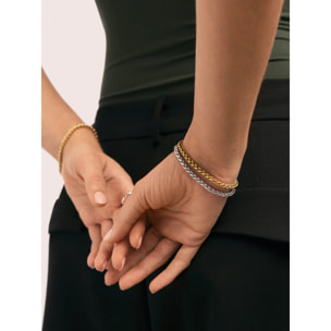 Pulsera Fine Disco Acero Baño Oro