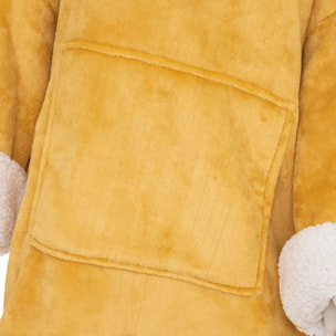 Plaid sweatshirt capuche - flanelle - jaune ocre - L-XL