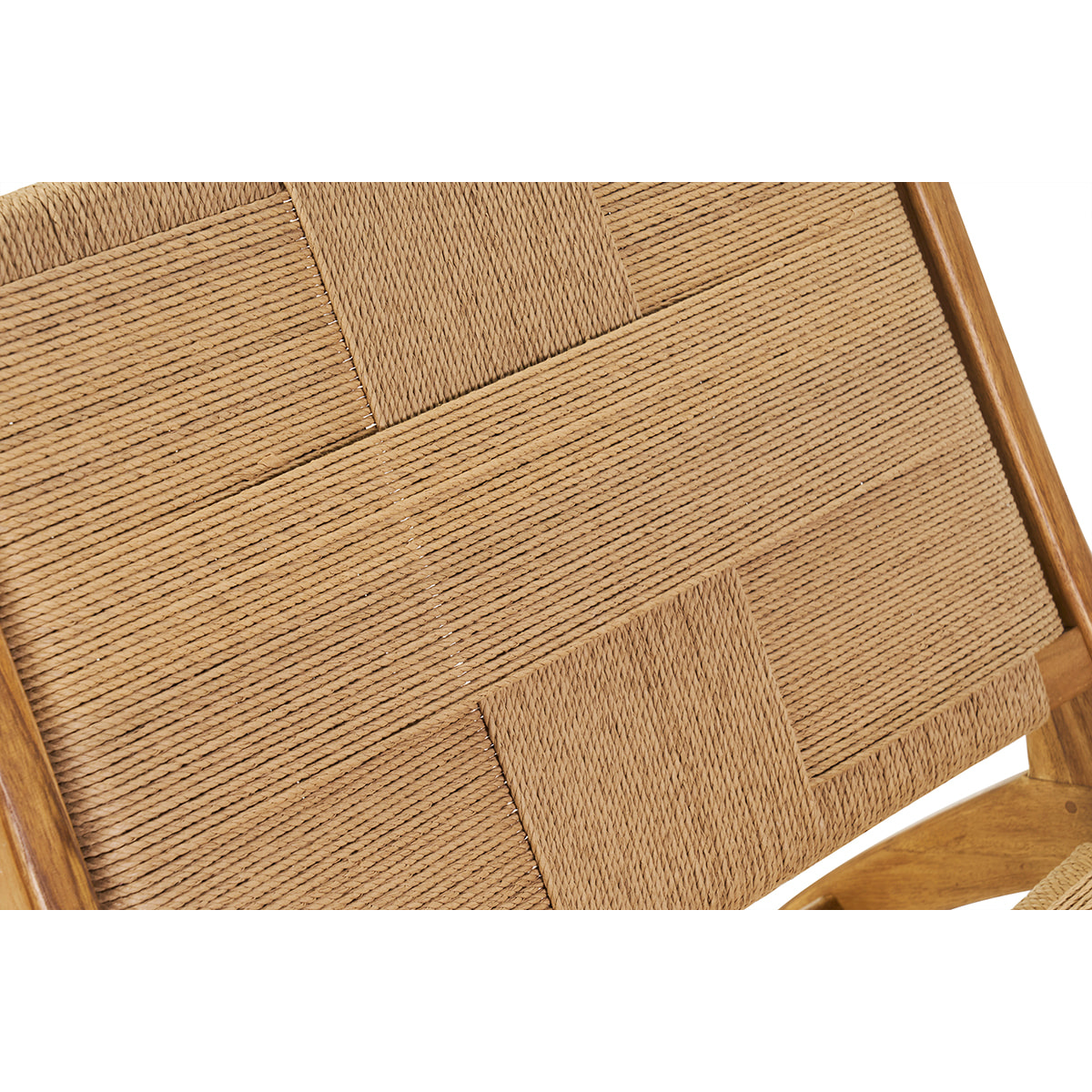 Fauteuil lounge en bois teck massif et corde tressée YARI