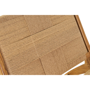 Fauteuil lounge en bois teck massif et corde tressée YARI