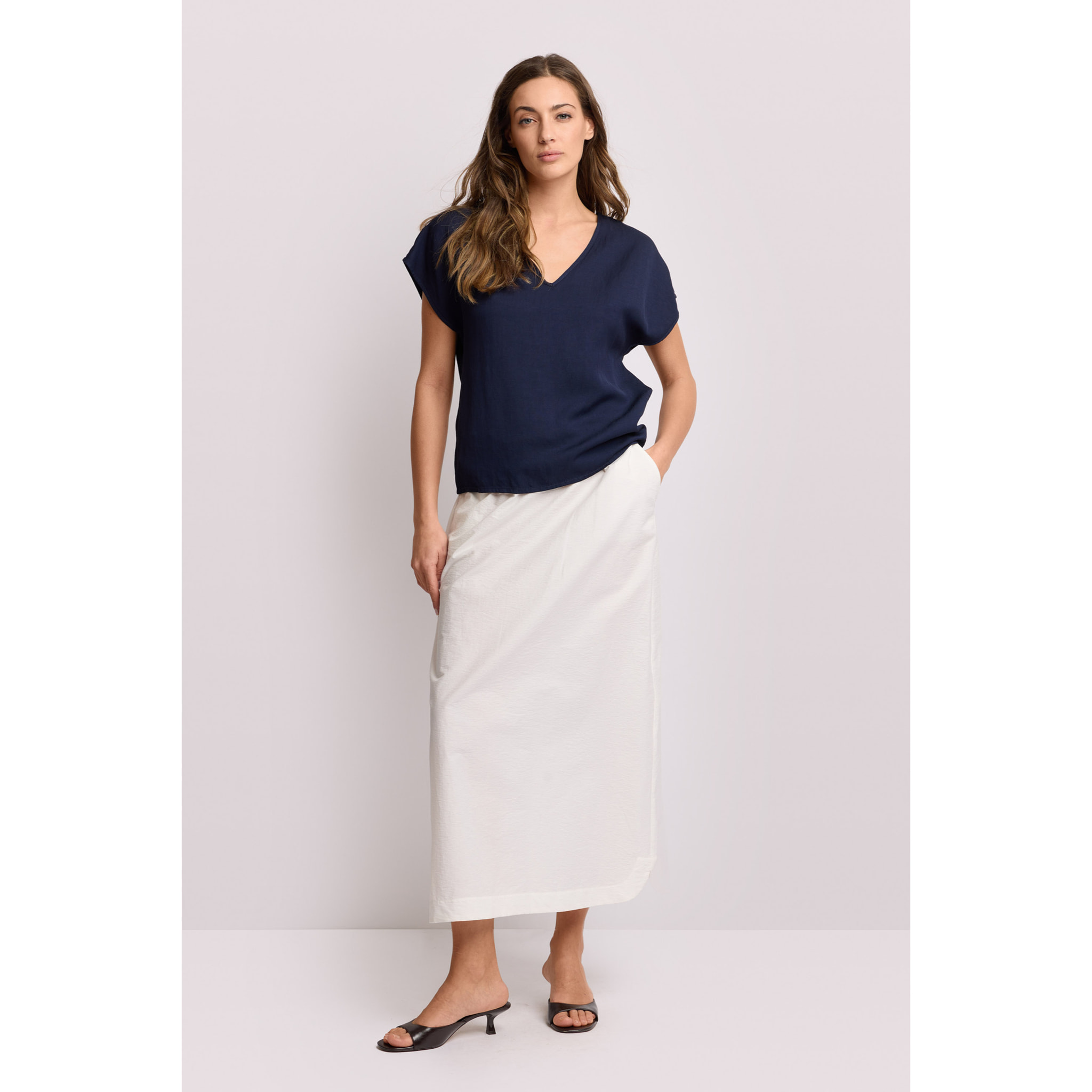 Kocca - Blusa con scollo a V Donna, Tinta unita, Scollo a V