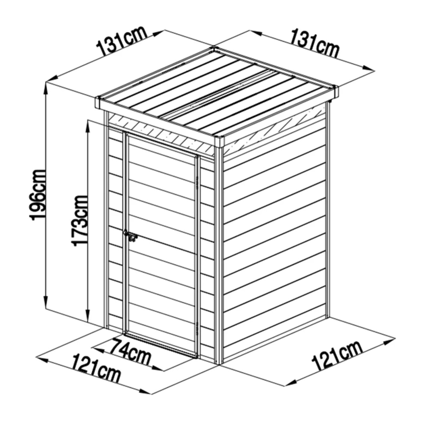 Abri de jardin en résine Tino – Toit plat