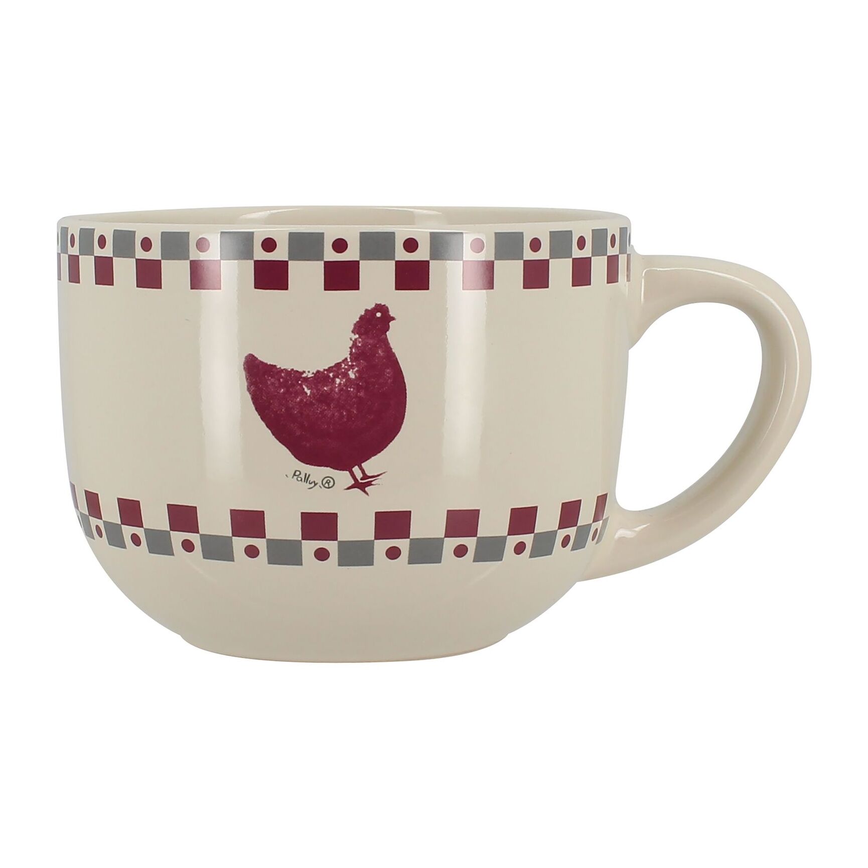 Lot de 6 jumbos 45cl en grès avec décor campagne GALLINA