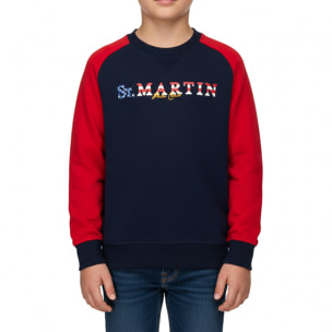 Felpa manica raglan e stampa america Polo Club St Martin Blu