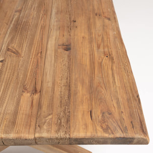 SANDY - Table à manger rectangulaire 220x100cm bois Pin recyclé