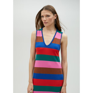 Vestito midi a righe