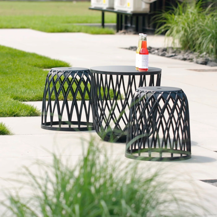 Cesta de jardín soporte - mesa auxiliar decorativa uniqubo 55l., dimensiones (mm) 447x447x450, color antracita