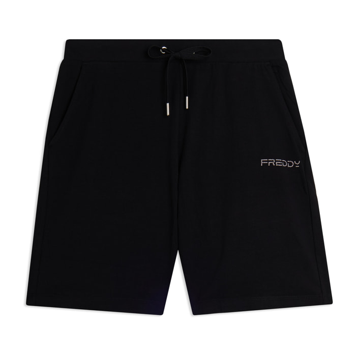 Pantaloni Corti in Jersey con Coulisse e Logo FREDDY