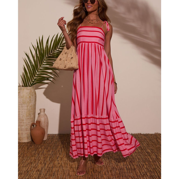 Vestido - rosa y rojo