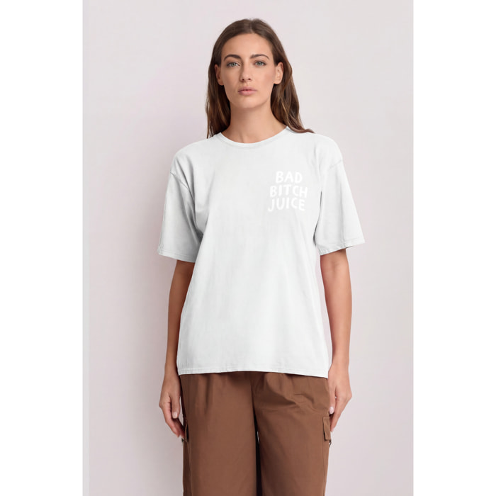 Kocca - T-shirt in cotone con stampa colorata Donna, Tinta unita, Girocollo